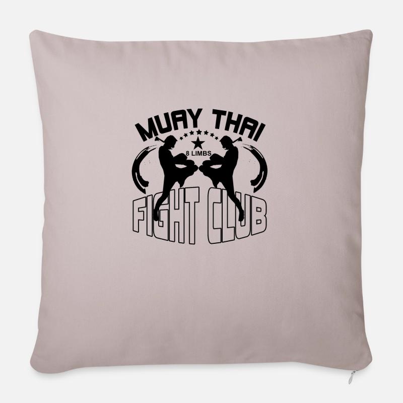 Muay Thai Geschenk - Sofakissen mit Füllung 45 x 45 cm - helles Taupe