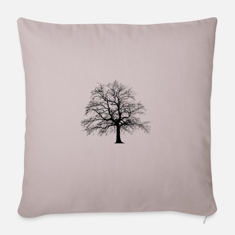 Baum Linde - Sofakissen mit Füllung 45 x 45 cm - helles Taupe