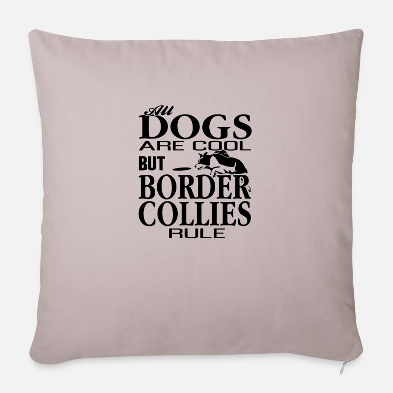 Border collie - Sofapute med fylling 45 x 45 cm - lys taupe