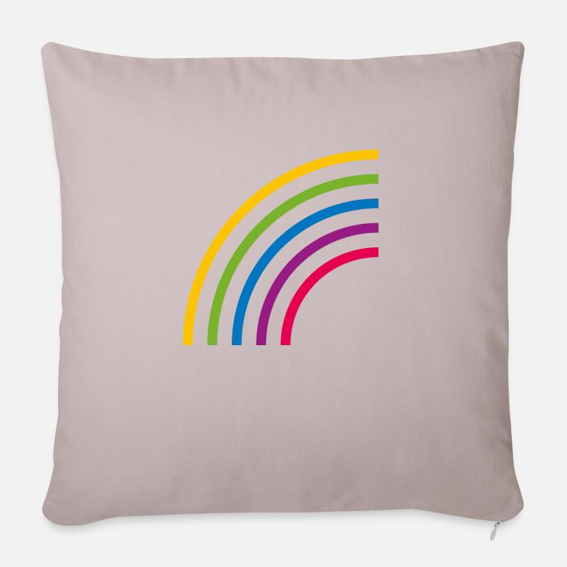 HALBER REGENBOGEN LINIEN - Sofakissen mit Füllung 45 x 45 cm - helles Taupe
