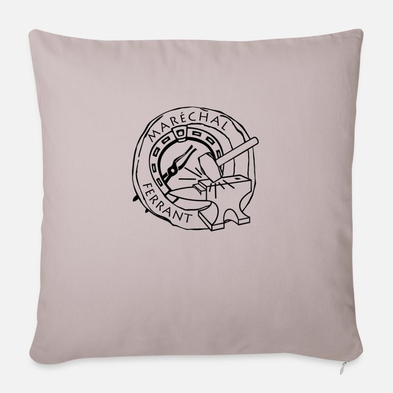 Marechal ferrant noir - Coussin et housse de 45 x 45 cm - taupe clair