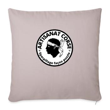ARTISANAT CORSE HUMOUR - Coussin et housse de 45 x 45 cm - taupe clair - Devant