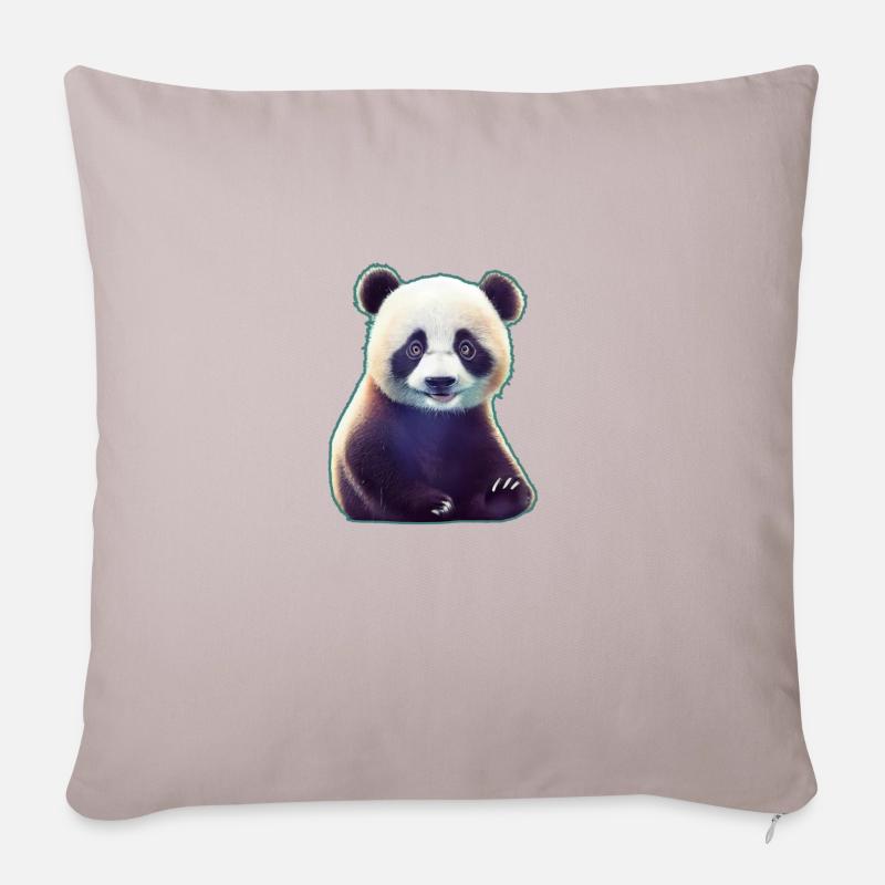 Panda 3 - Sofa pillow with filling 45cm x 45cm - light taupe