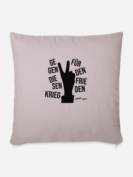 gegen den Krieg, - Sofakissen mit Füllung 45 x 45 cm - helles Taupe