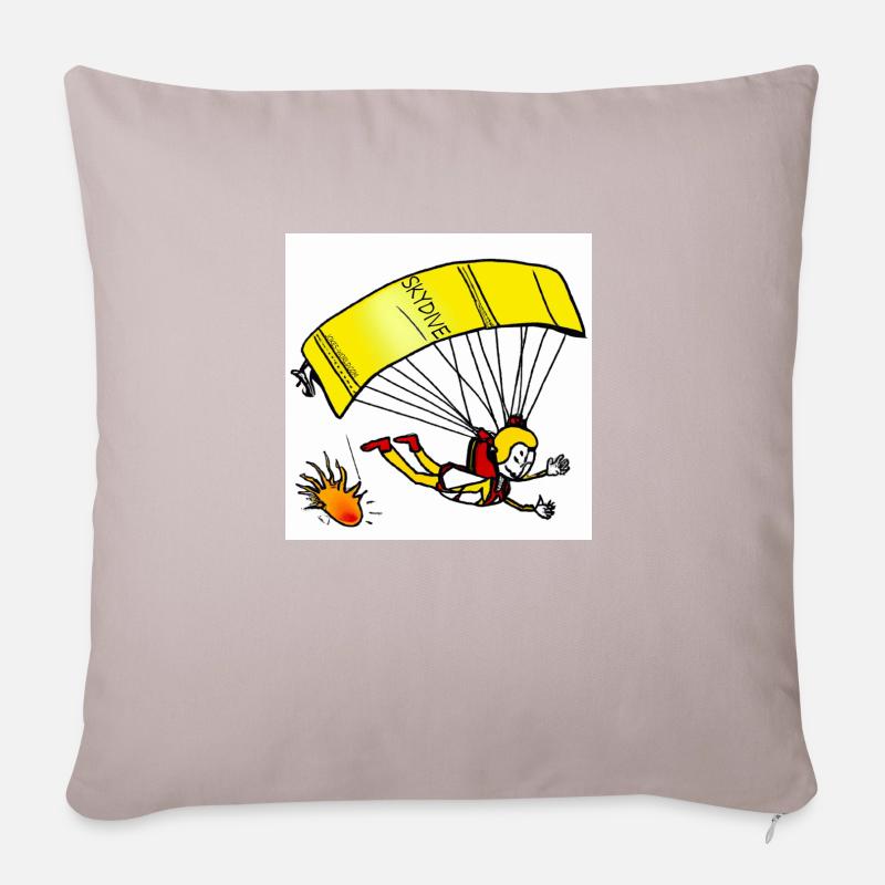 Skydive - Fallschirmspringer Comic - Sofakissen mit Füllung 45 x 45 cm - helles Taupe
