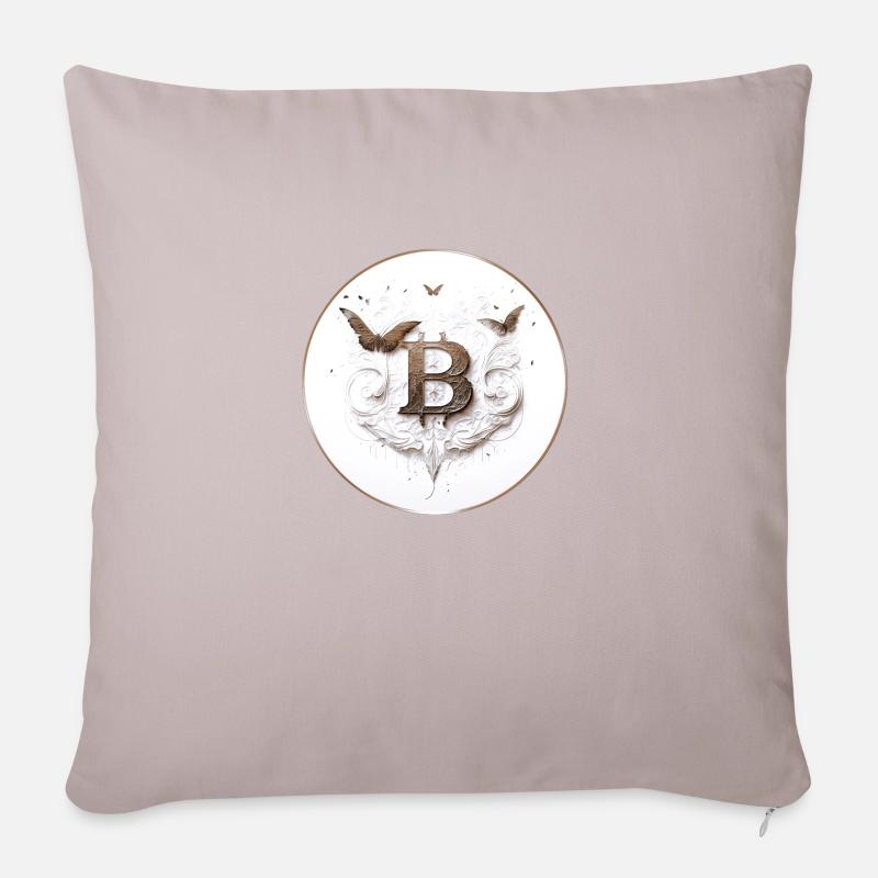 Bitcoin Seven par Patrick Hager - Coussin et housse de 45 x 45 cm - taupe clair