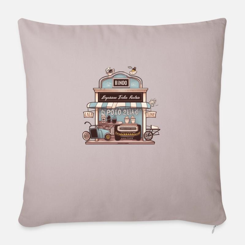 Bakery and bakery: a delicious combination - Sofa pillow with filling 45cm x 45cm - light taupe