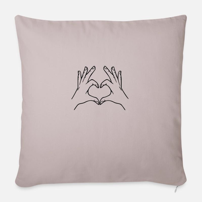 Heart Hands - Sofakissen mit Füllung 45 x 45 cm - helles Taupe