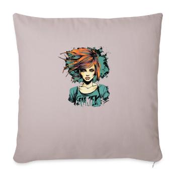 12 Weiblicher Punkrock - Sofakissen mit Füllung 45 x 45 cm - helles Taupe - Vorne