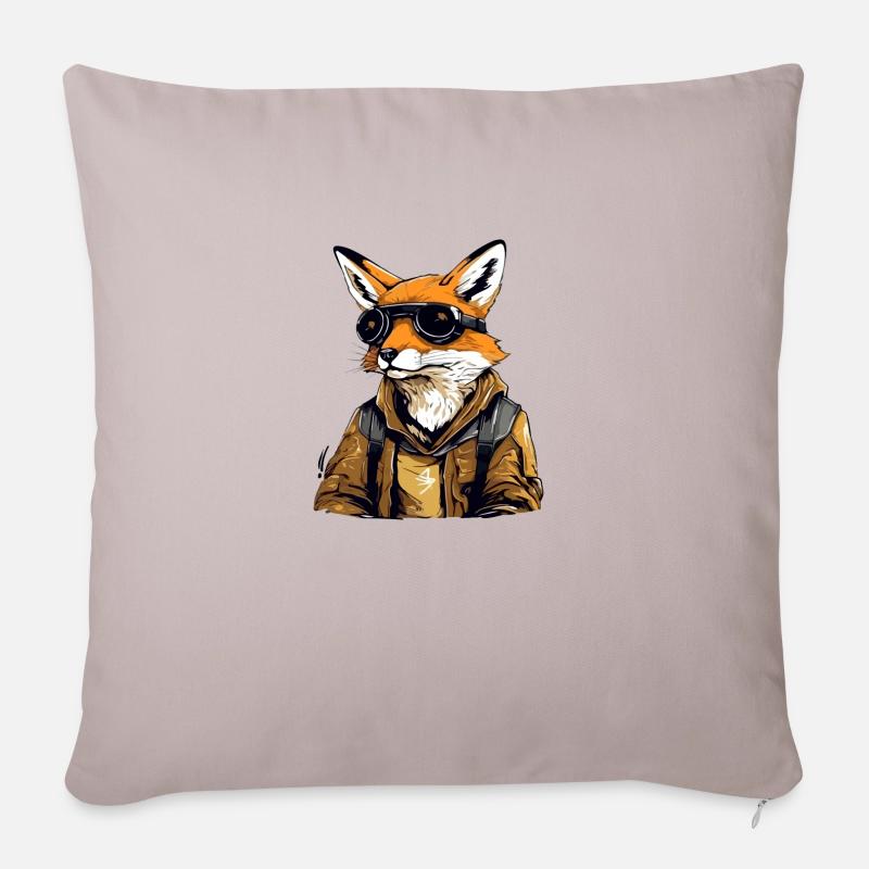 Zazo le renard - Coussin et housse de 45 x 45 cm - taupe clair