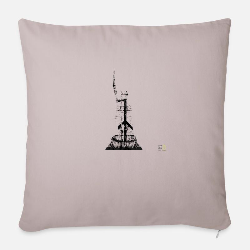 Hermannsdenkmal peace dunkel - Sofakissen mit Füllung 45 x 45 cm - helles Taupe