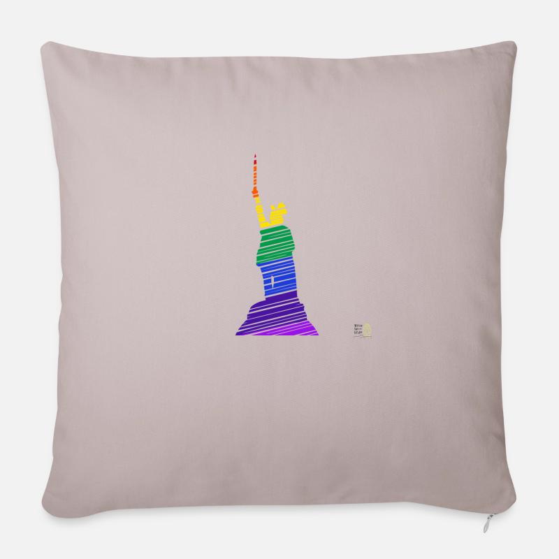 Hermannsdenkmal Regenbogen - Sofakissen mit Füllung 45 x 45 cm - helles Taupe