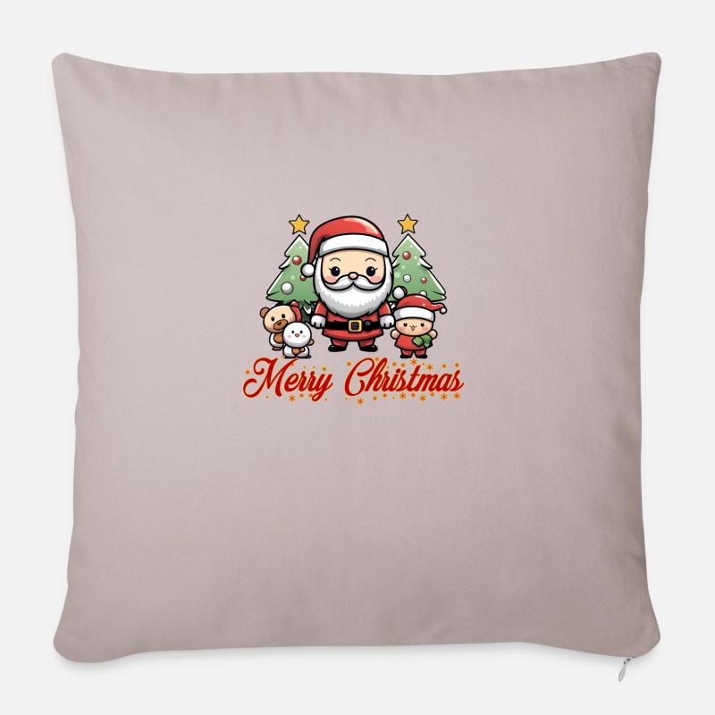 Frohe weihnachten - Sofakissen mit Füllung 45 x 45 cm - helles Taupe