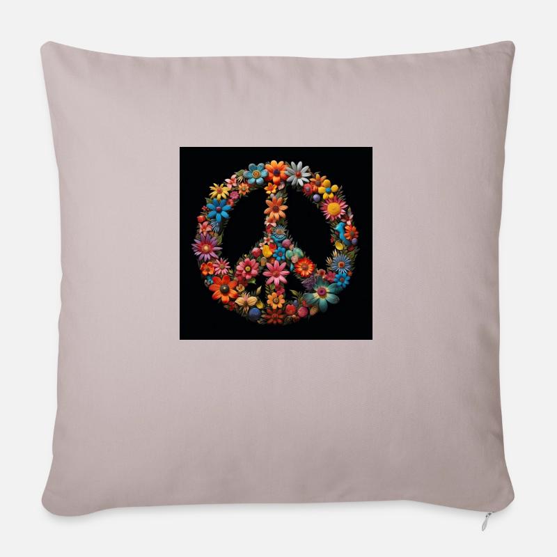 Peace - Sofakissen mit Füllung 45 x 45 cm - helles Taupe