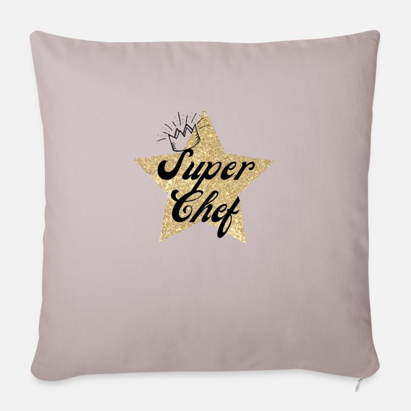 Super Star Chef - Chefkoch Geschenk - Sofakissen mit Füllung 45 x 45 cm - helles Taupe