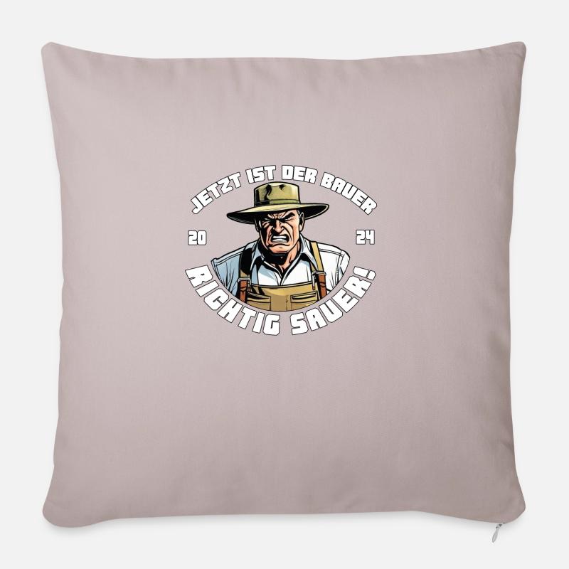Protestation des paysans - Coussin et housse de 45 x 45 cm - taupe clair