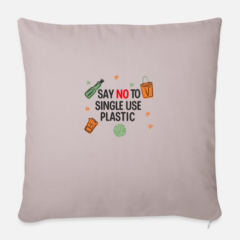 NO plastic - Sofa pillow with filling 45cm x 45cm - light taupe