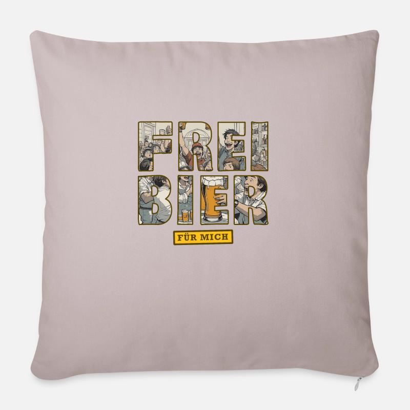 Bière gratuite pour moi - Coussin et housse de 45 x 45 cm - taupe clair