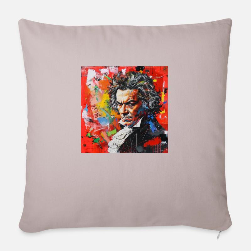 Beethoven No.4 - Sofakissen mit Füllung 45 x 45 cm - helles Taupe