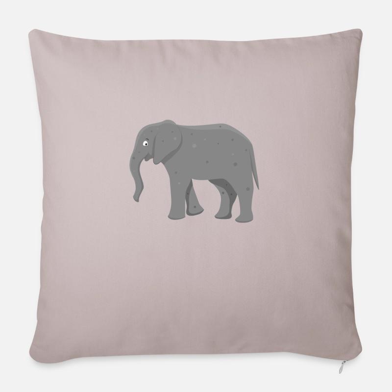 Afrikanischer Elefant - Sofakissen mit Füllung 45 x 45 cm - helles Taupe