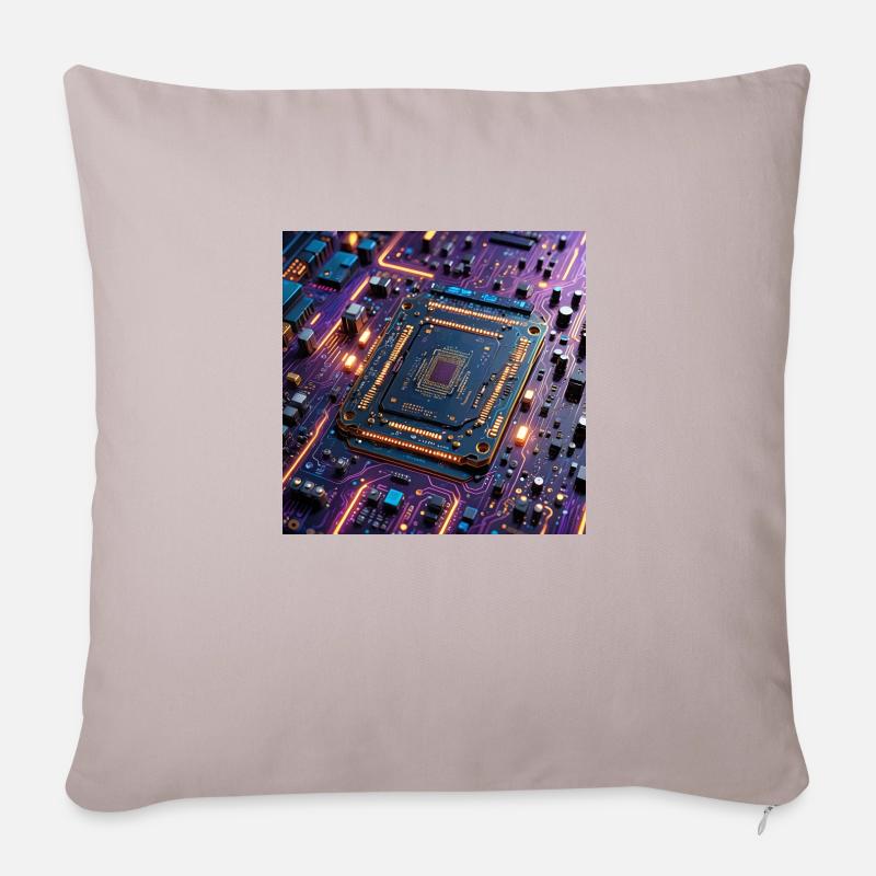 Micropuce colorée - Coussin et housse de 45 x 45 cm - taupe clair
