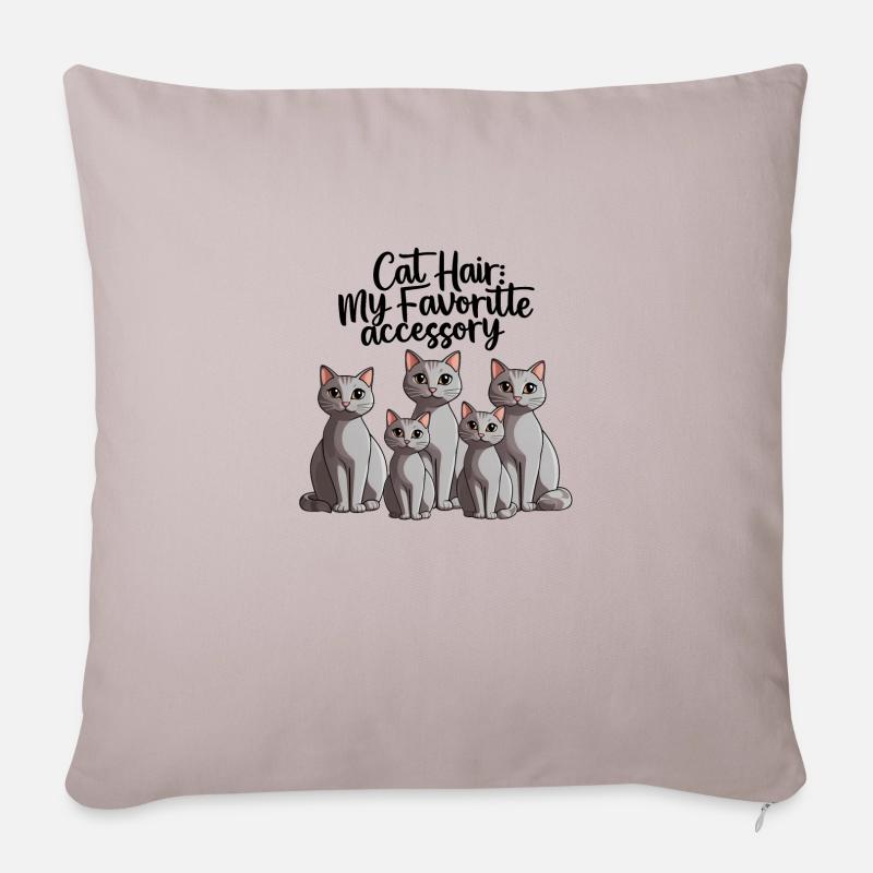 Katzen Accessoires - Sofakissen mit Füllung 45 x 45 cm - helles Taupe