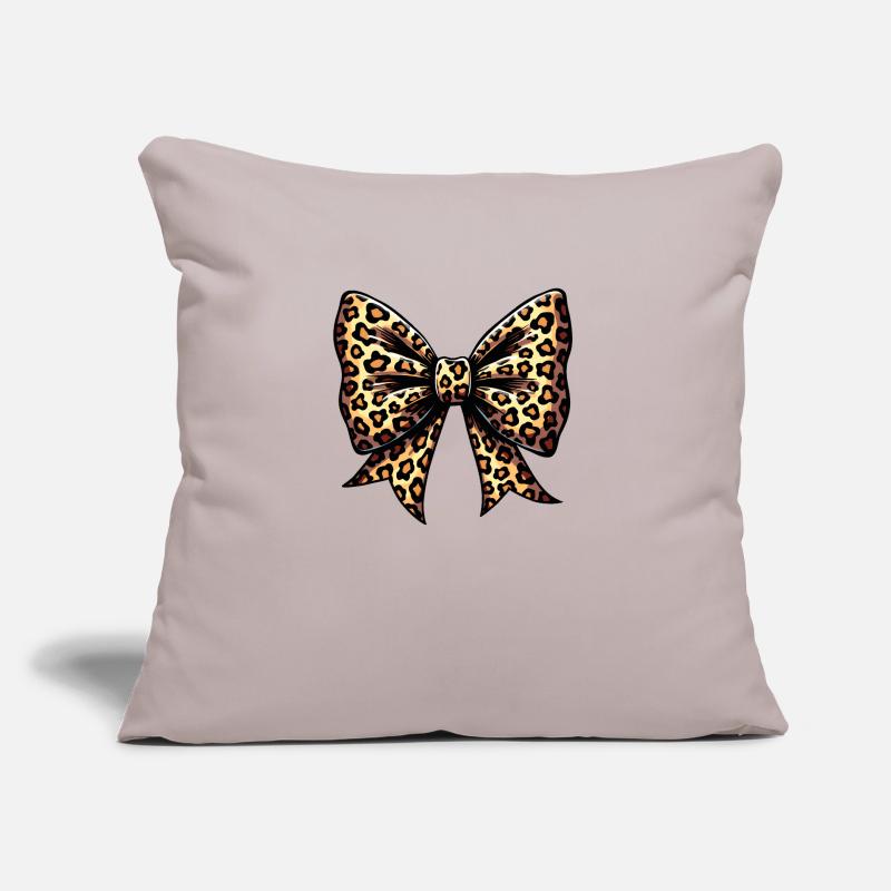 GROSSE SCHLEIFE MIT LEOPARD-TREND Sofakissen mit Füllung 45 x 45 cm