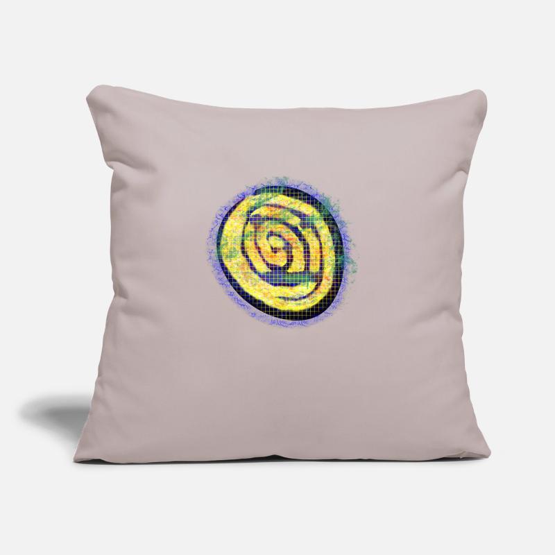 Yellow creative spiral with check pattern Sofa pillow with filling 45cm x 45cm