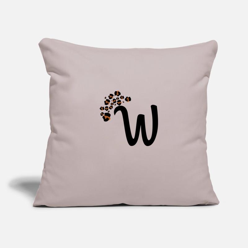 Letter w leopard patterns Sofa pillow with filling 45cm x 45cm