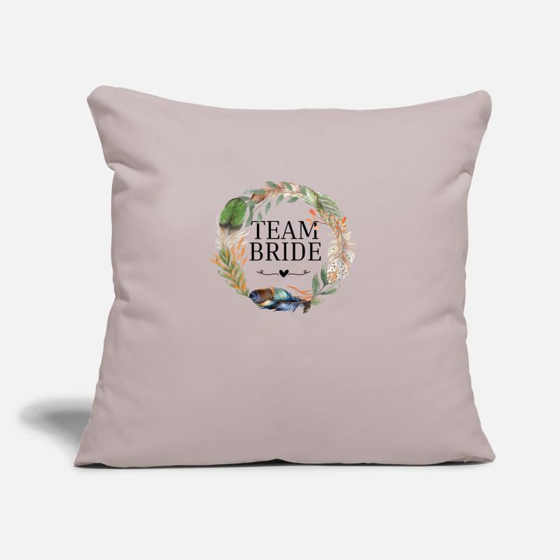 Team bride couronne fleurs boho Coussin et housse de 45 x 45 cm