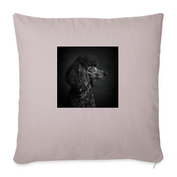 Black Animals - Black Poodle - Sofa pillow with filling 45cm x 45cm - light taupe - Front