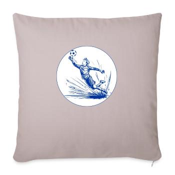 Goalkeeper (blue and white) - Sofa pillow with filling 45cm x 45cm - light taupe - Front