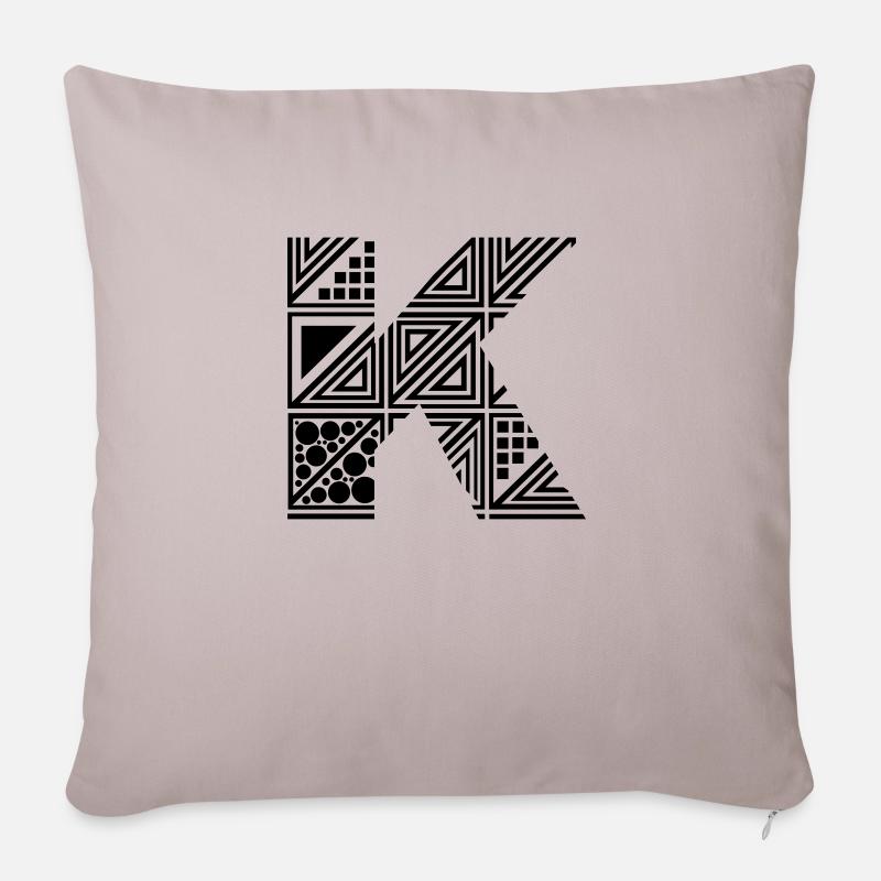 Buchstabe K - Sofakissen mit Füllung 45 x 45 cm - helles Taupe