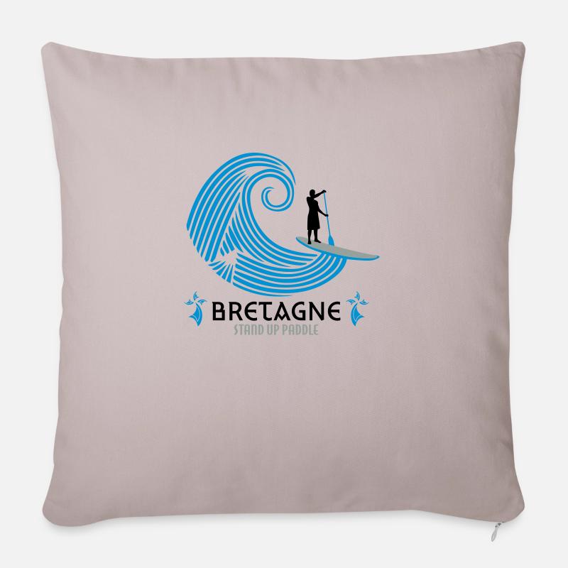 PADDLE BREIZH BRETAGNE - Coussin et housse de 45 x 45 cm - taupe clair
