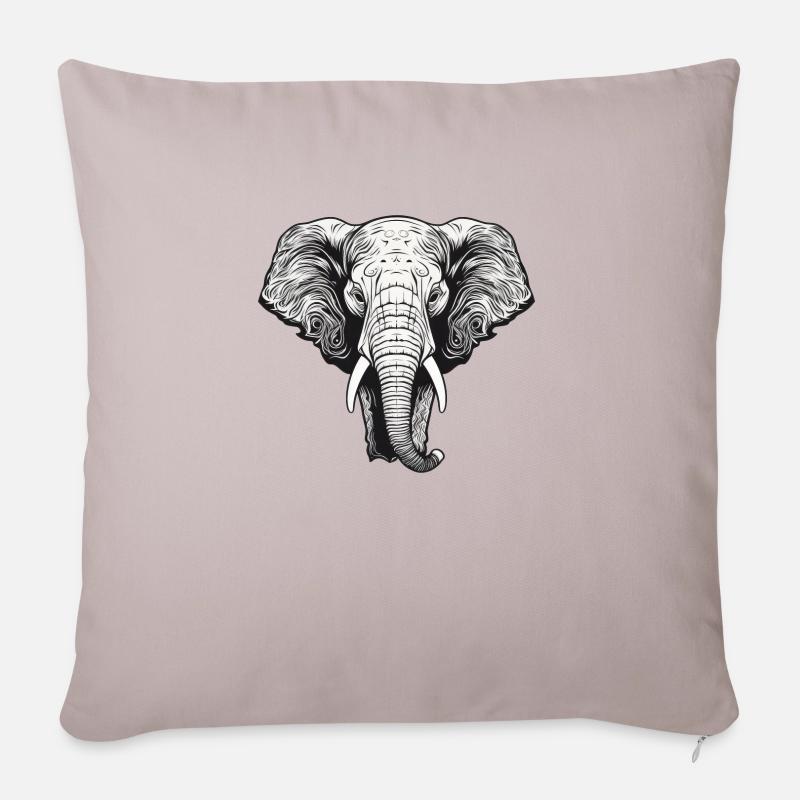 Elefant - Sofakissen mit Füllung 45 x 45 cm - helles Taupe