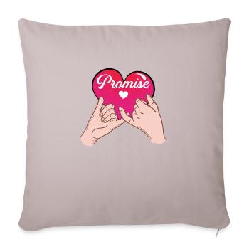 A promise - Sofa pillow with filling 45cm x 45cm - light taupe - Front