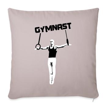Gymnast, Turner, Turnen - Sofakissen mit Füllung 45 x 45 cm - helles Taupe - Vorne