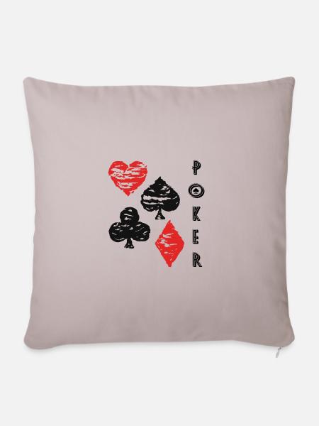 Poker Life - Sofakissen mit Füllung 45 x 45 cm - helles Taupe