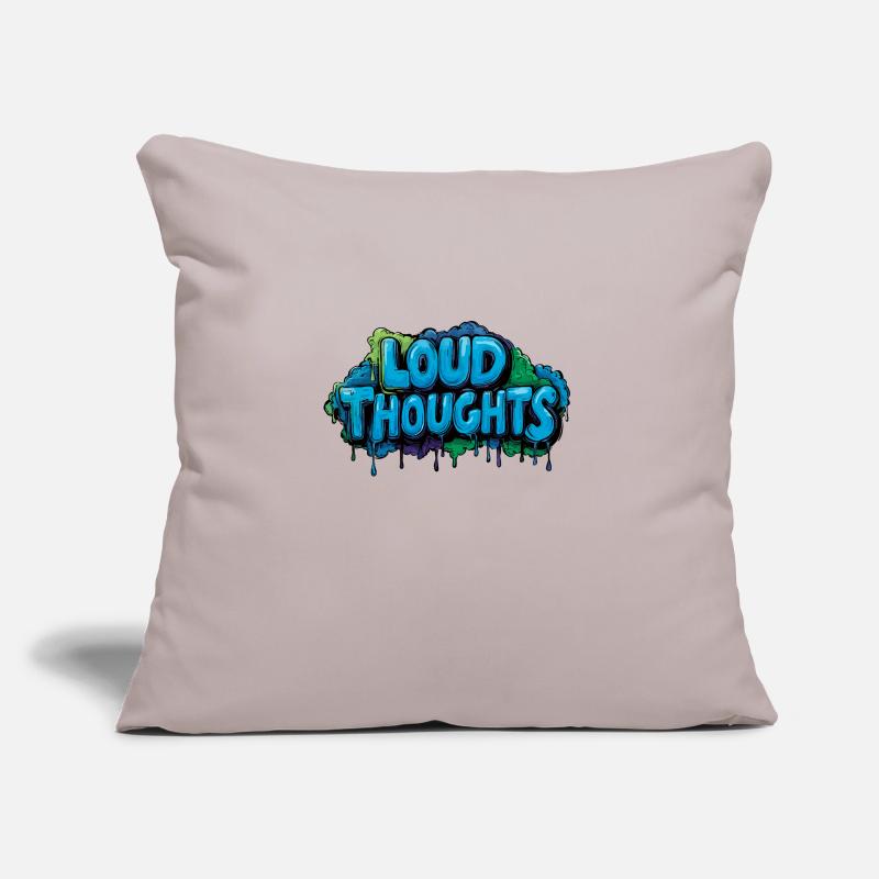 Loud Thoughts - Conception de lettrage graffiti. Coussin et housse de 45 x 45 cm