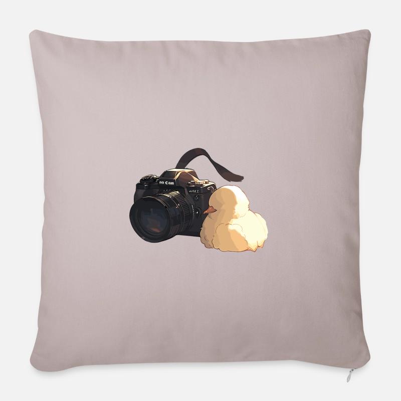 Curious Chick explore la photographie - Coussin et housse de 45 x 45 cm - taupe clair