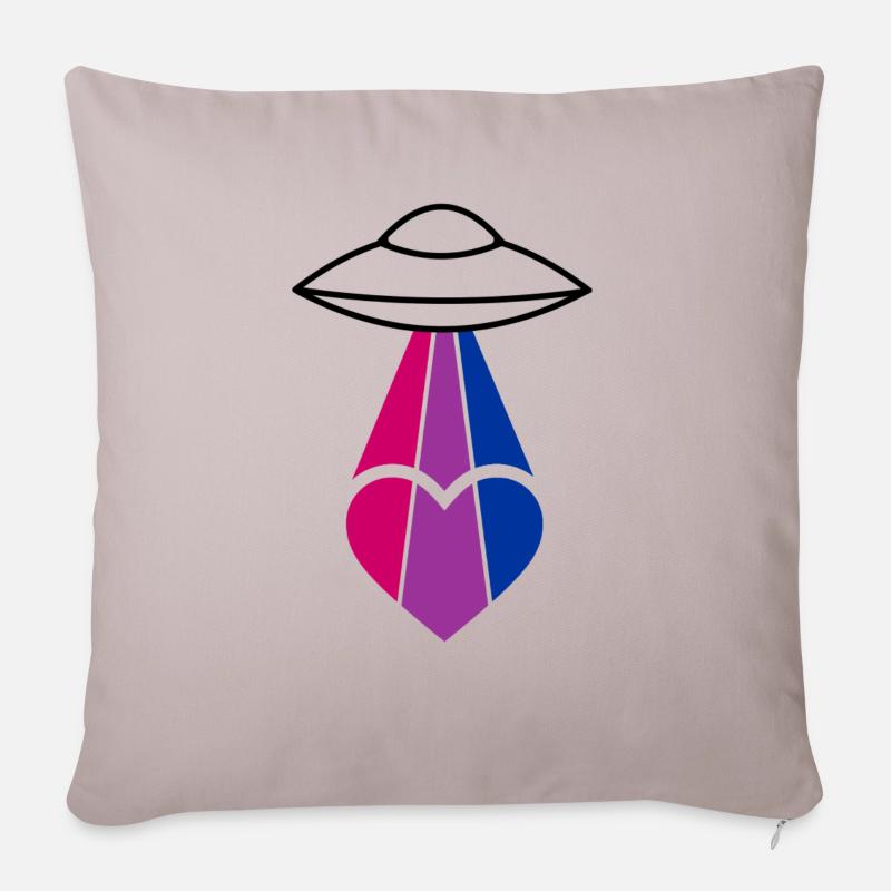 bi pride ufo - Sofakissen mit Füllung 45 x 45 cm - helles Taupe
