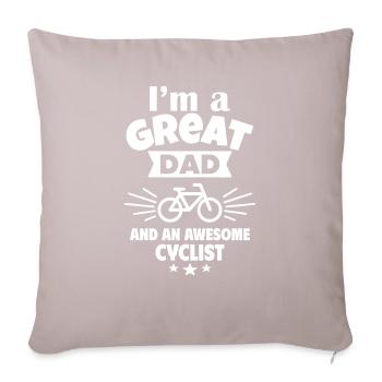 Je suis un bon père et un cycliste fort - Coussin et housse de 45 x 45 cm - taupe clair - Devant
