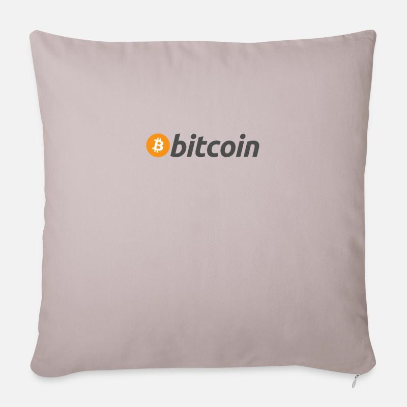 Bitcoin - Sofakissen mit Füllung 45 x 45 cm - helles Taupe