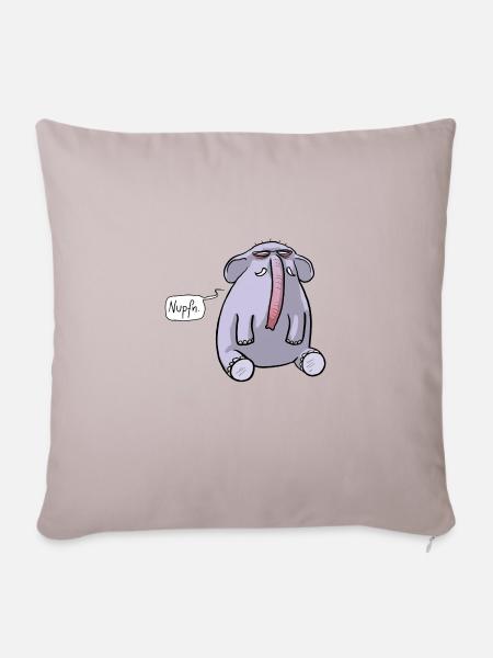 Elefant Schnupfen - Sofakissen mit Füllung 45 x 45 cm - helles Taupe