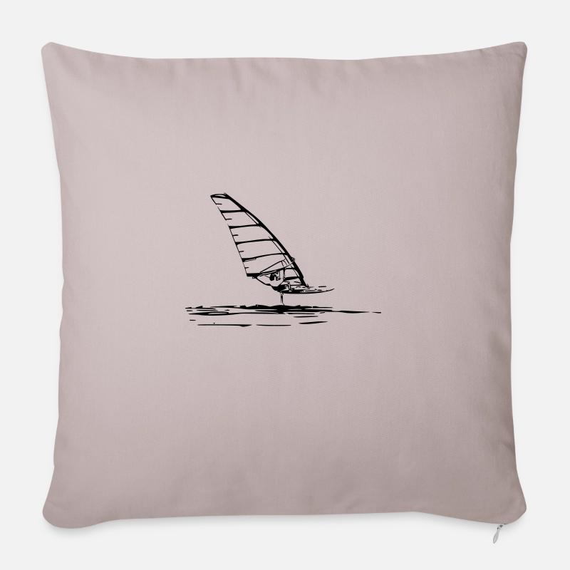 Windsurf Foil Sketch - Sofakissen mit Füllung 45 x 45 cm - helles Taupe
