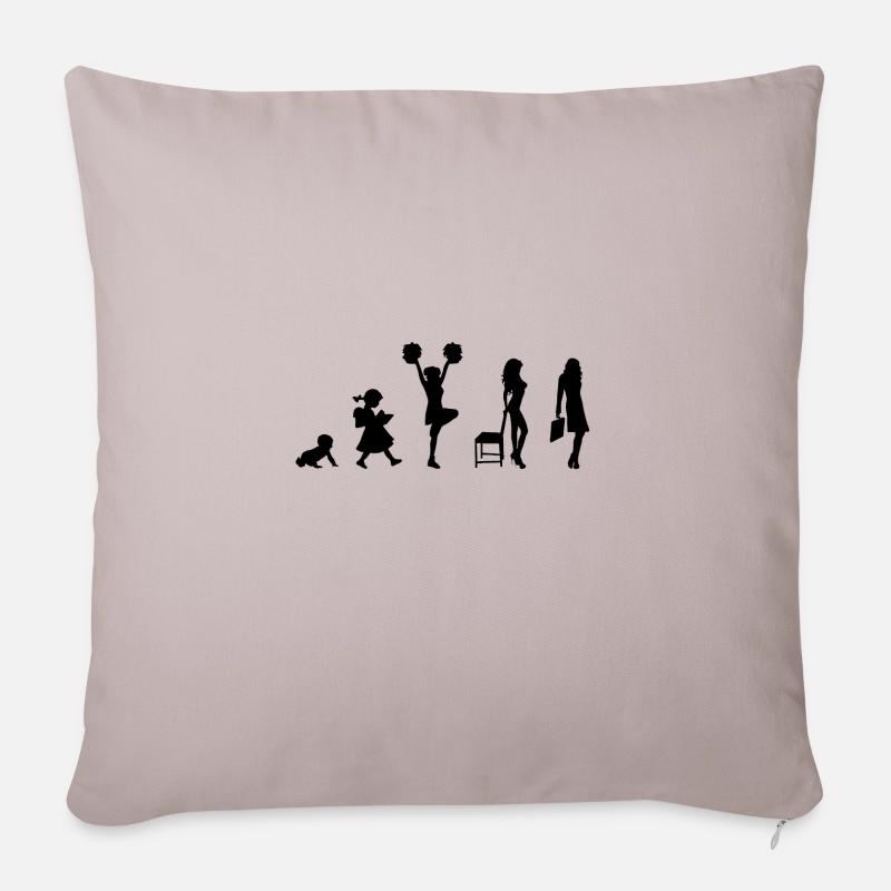 Evolution femmes - Coussin et housse de 45 x 45 cm - taupe clair