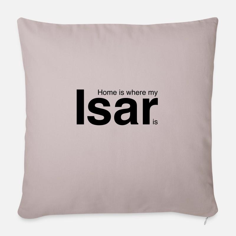 Home is where my Isar is - Sofakissen mit Füllung 45 x 45 cm - helles Taupe