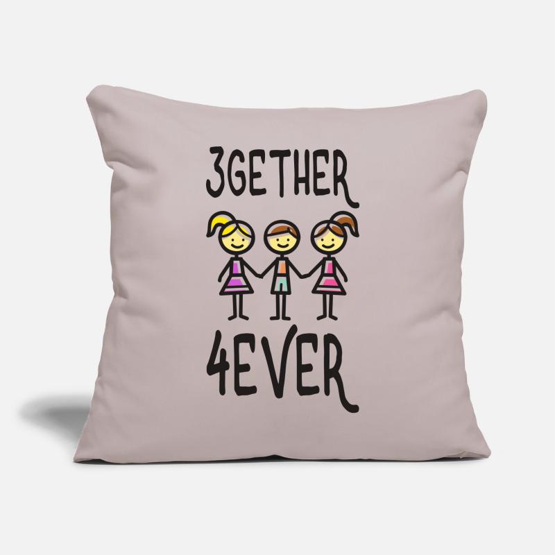 Throuple Love Polyamory Gift 3gether 4ever Sofa pillow with filling 45cm x 45cm