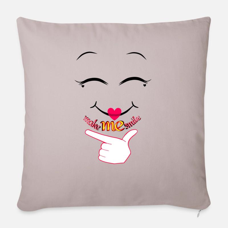 Make me smile - Sofakissen mit Füllung 45 x 45 cm - helles Taupe