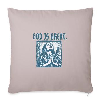 God Is Great – Praying Woman Faith Design - Sofa pillow with filling 45cm x 45cm - light taupe - Front